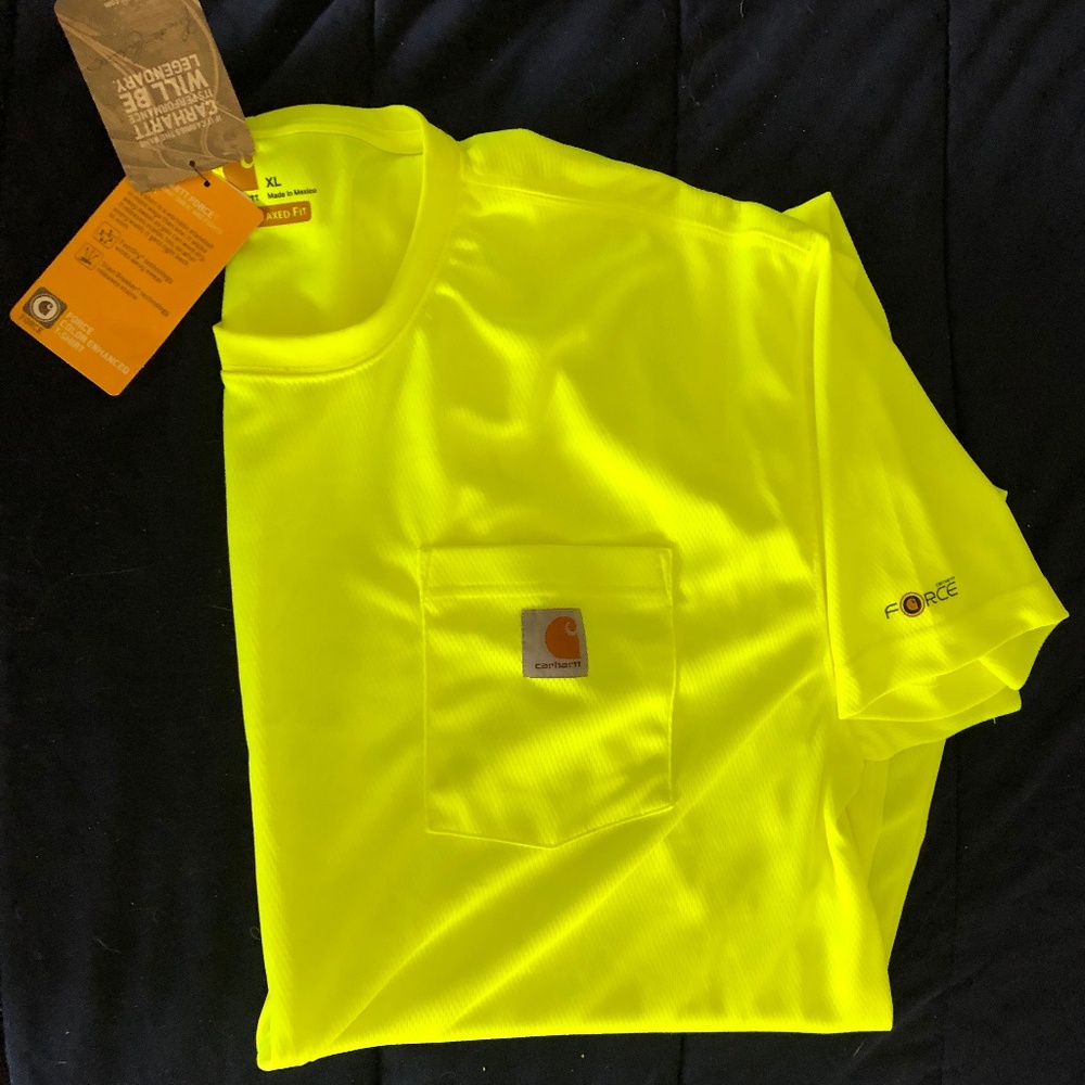 New-XL, Carhartt, Yellow, Work T-Shirt.